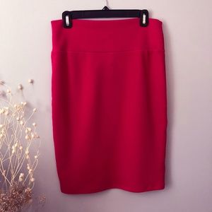 Lularoe Cassie Pencil Skirt in Solid Pink